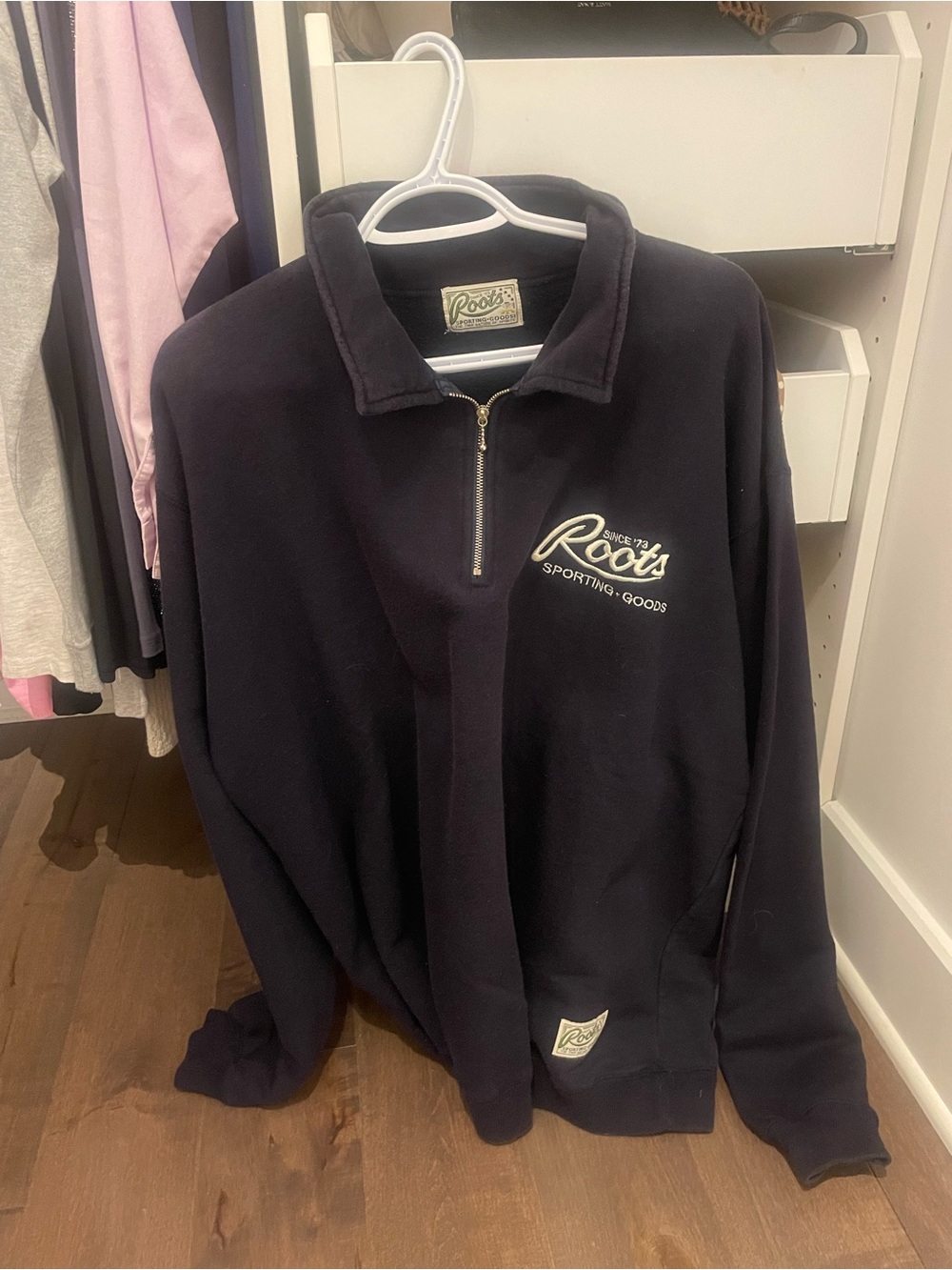 Vintage Roots Half-Zip Pullover Jacket - Navy